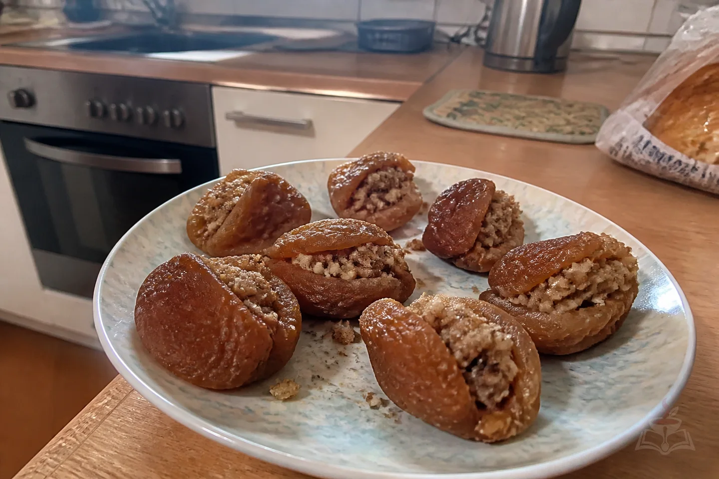 Armenian alani dried peaches stuffed with walnuts cinnamon and cardamom