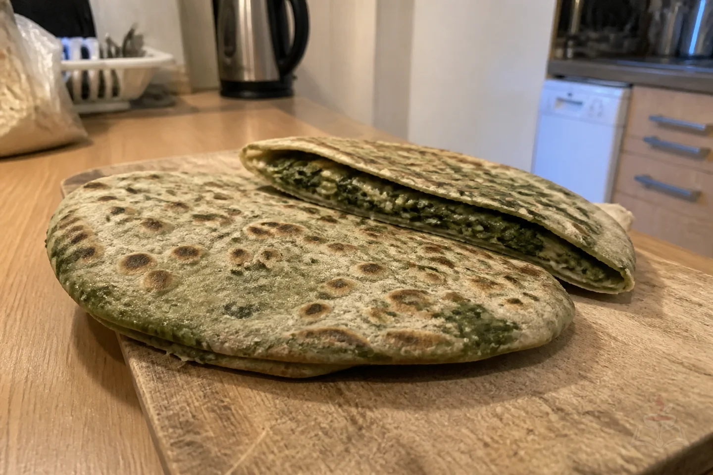 Armenian zhingyalov hats flatbreads filled with chopped herbs and greens